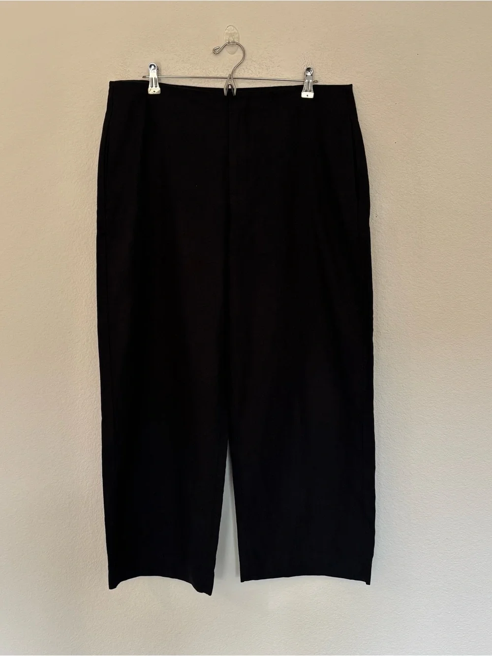Gap Linen Blend Relaxed Straight Ankle Pants Black